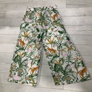 Floral Print Wide-Leg Pants